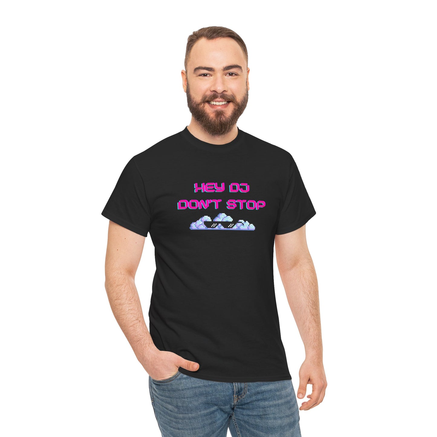 Hey DJ Don't Stop Unisex Heavy Cotton Tee