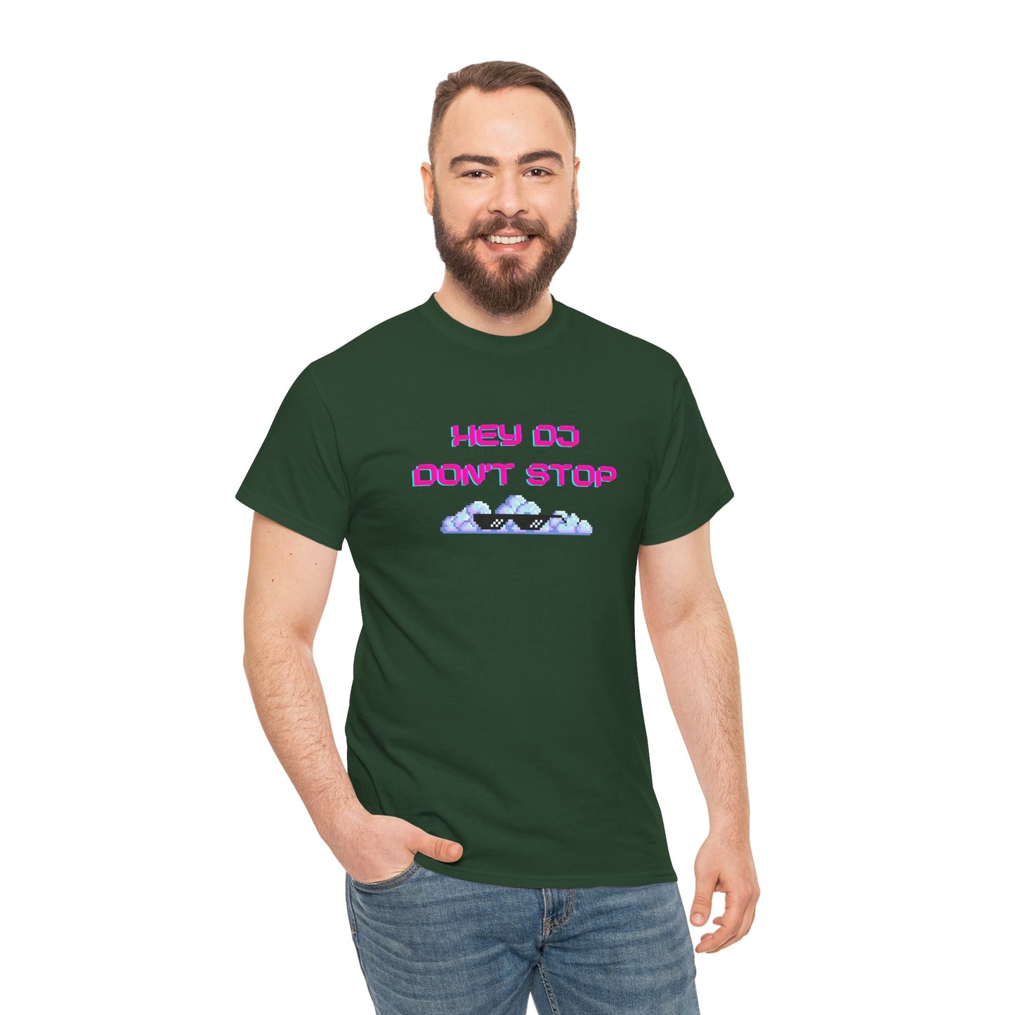 Hey DJ Don't Stop Unisex Heavy Cotton Tee