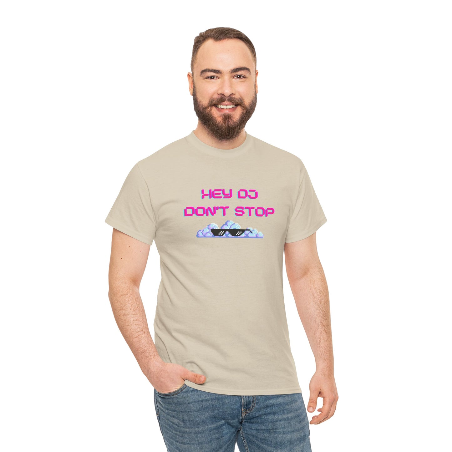Hey DJ Don't Stop Unisex Heavy Cotton Tee
