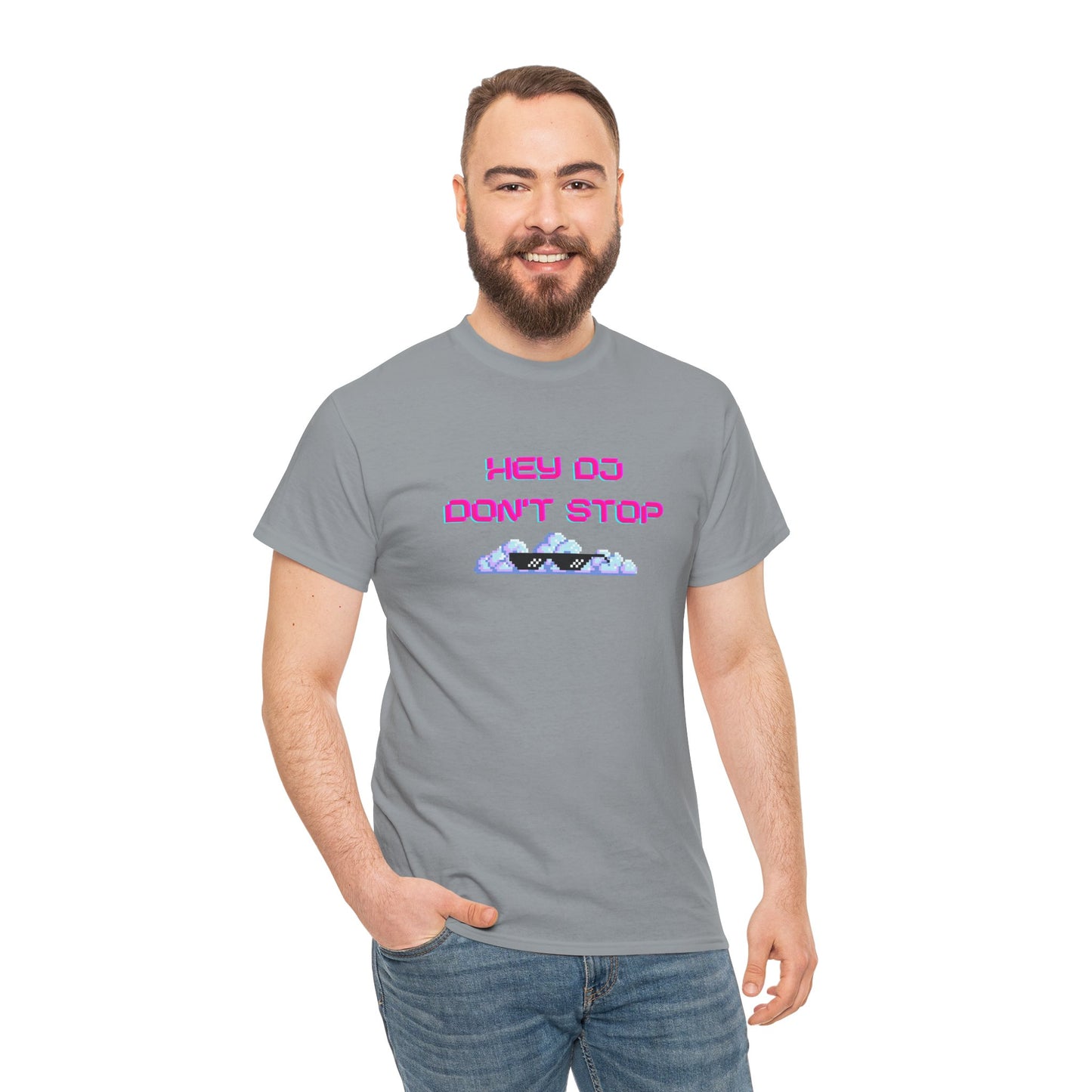 Hey DJ Don't Stop Unisex Heavy Cotton Tee