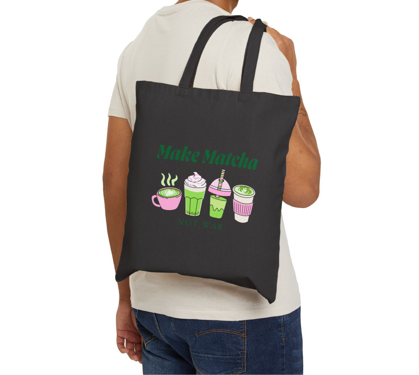 Make Matcha Cotton Tote Bag