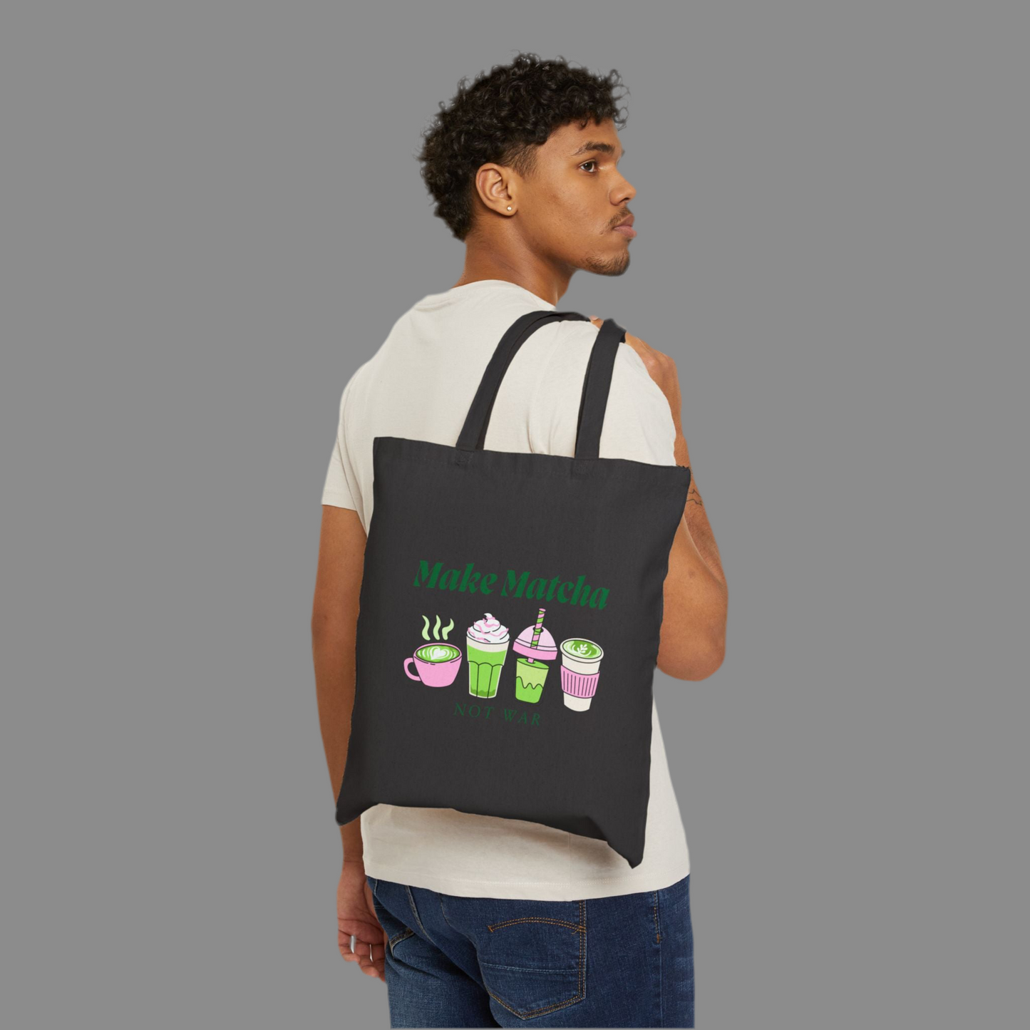 Make Matcha Cotton Tote Bag