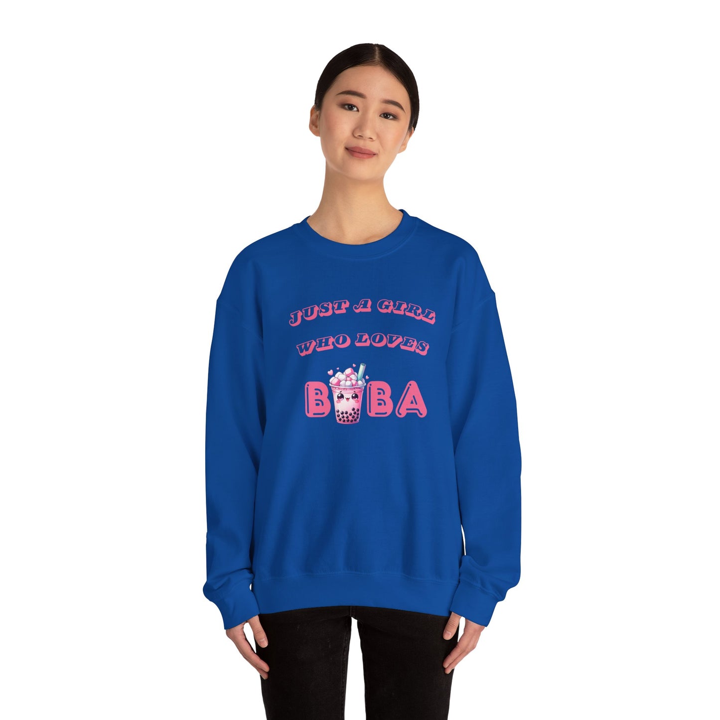 Just a Girl Who Loves Boba - Cozy Crewneck