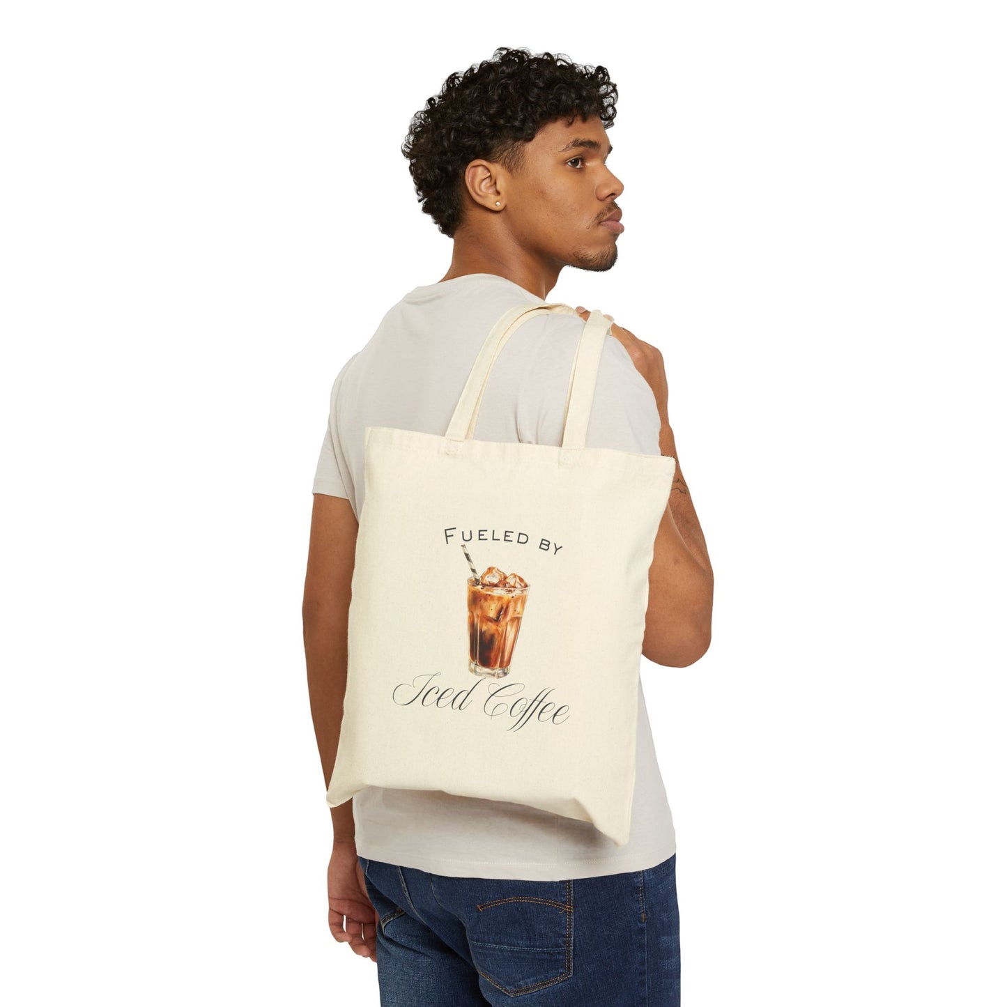 Fueled by Ice Coffee Cotton Tote Bag