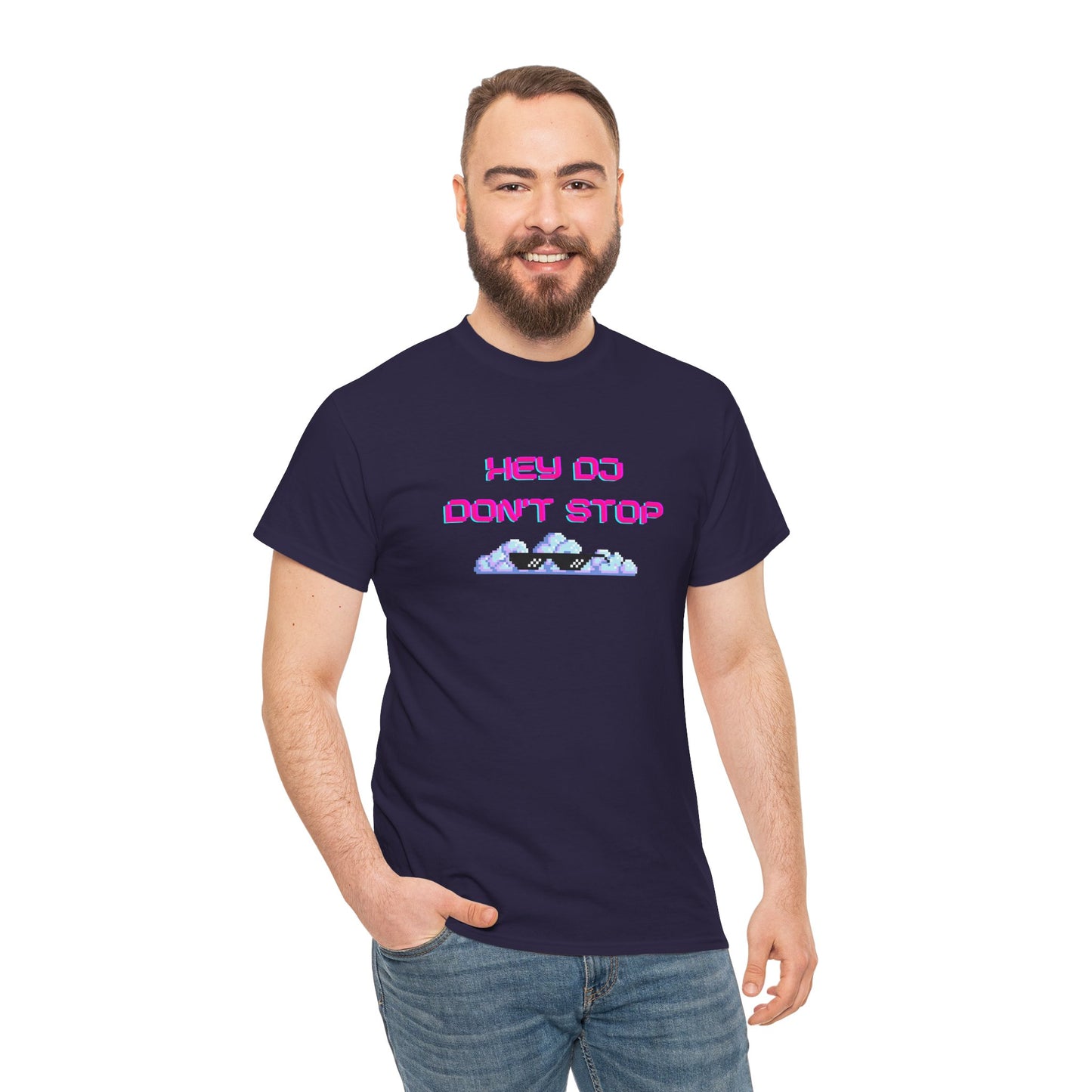 Hey DJ Don't Stop Unisex Heavy Cotton Tee
