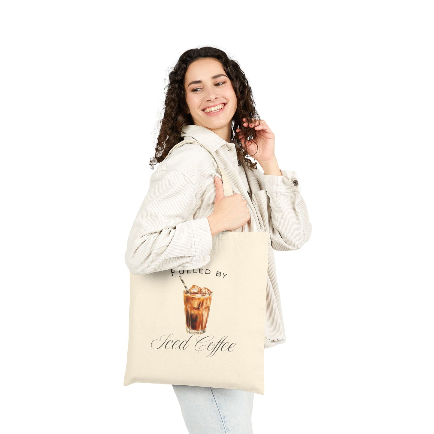Fueled by Ice Coffee Cotton Tote Bag