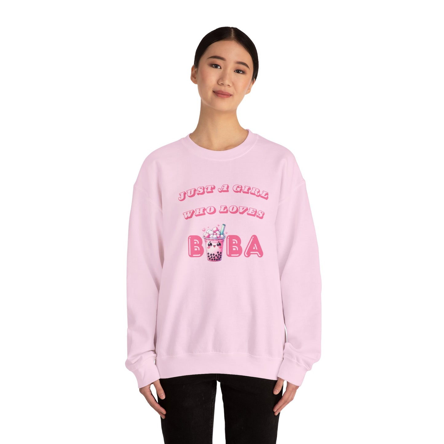 Just a Girl Who Loves Boba - Cozy Crewneck