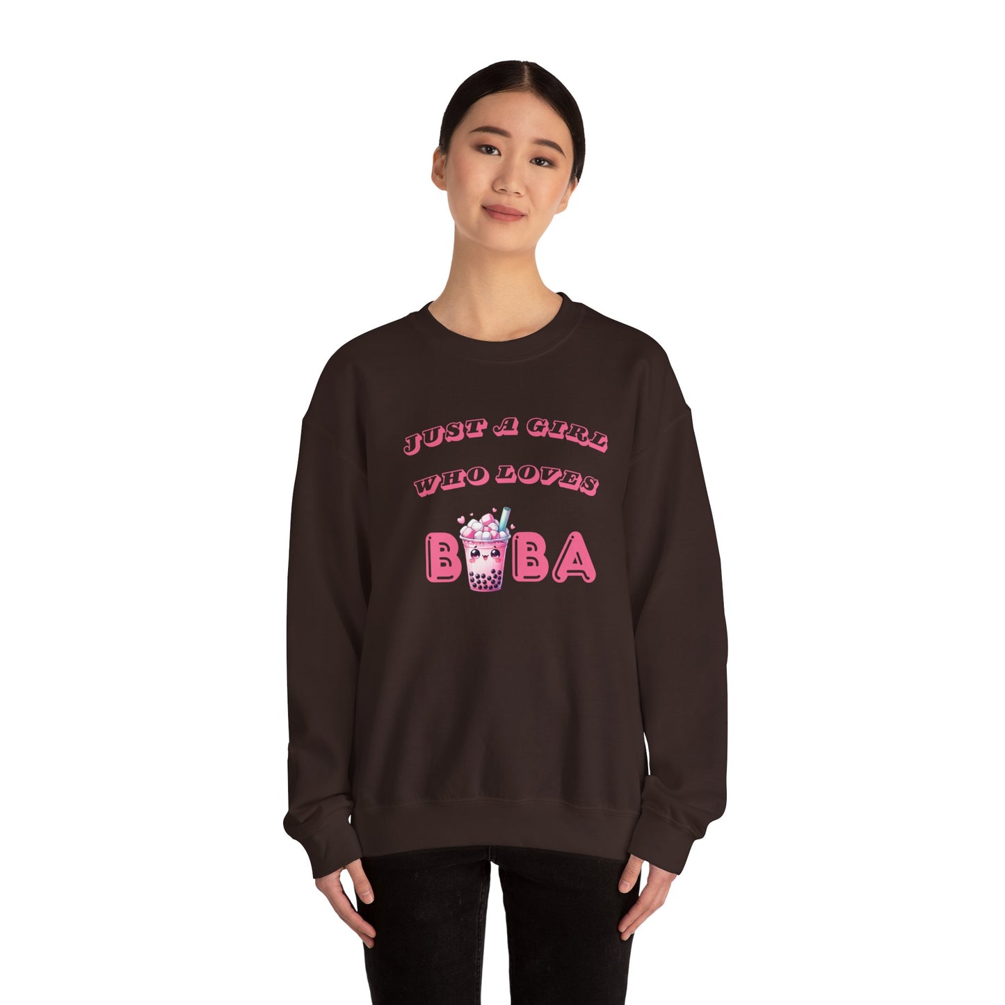 Just a Girl Who Loves Boba - Cozy Crewneck