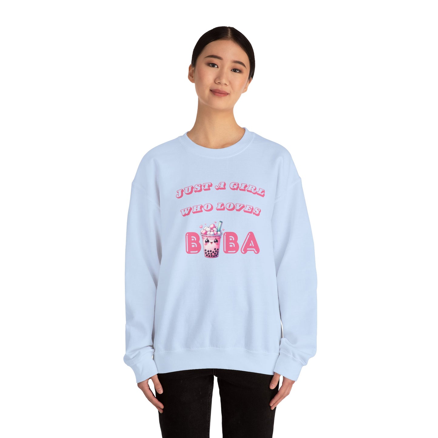 Just a Girl Who Loves Boba - Cozy Crewneck
