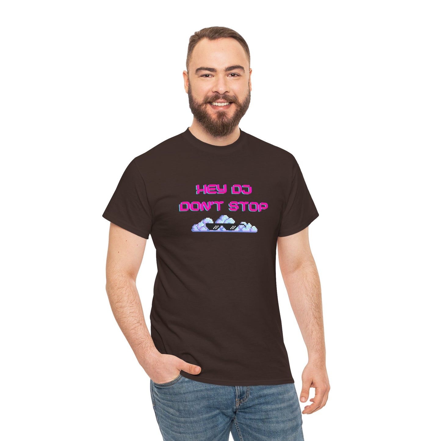 Hey DJ Don't Stop Unisex Heavy Cotton Tee