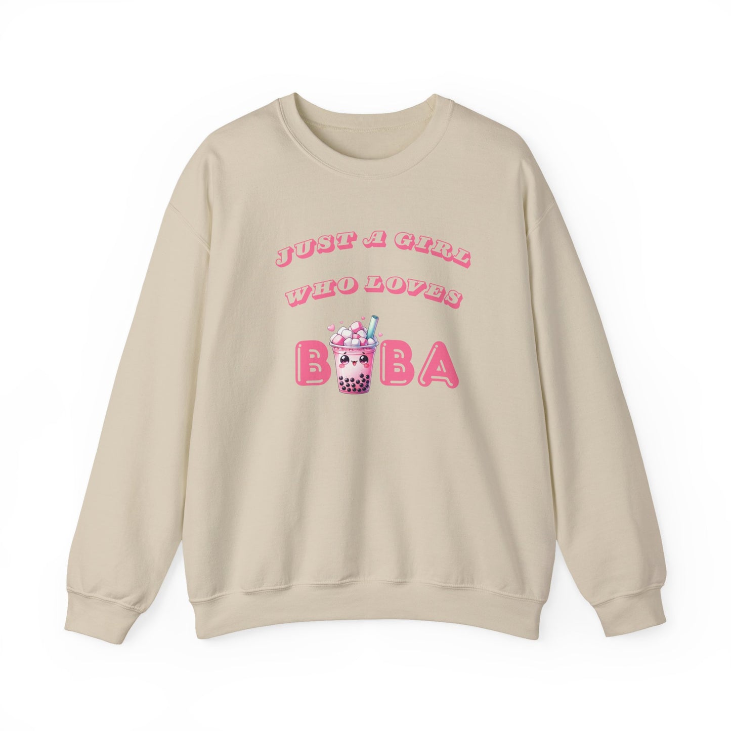 Just a Girl Who Loves Boba - Cozy Crewneck