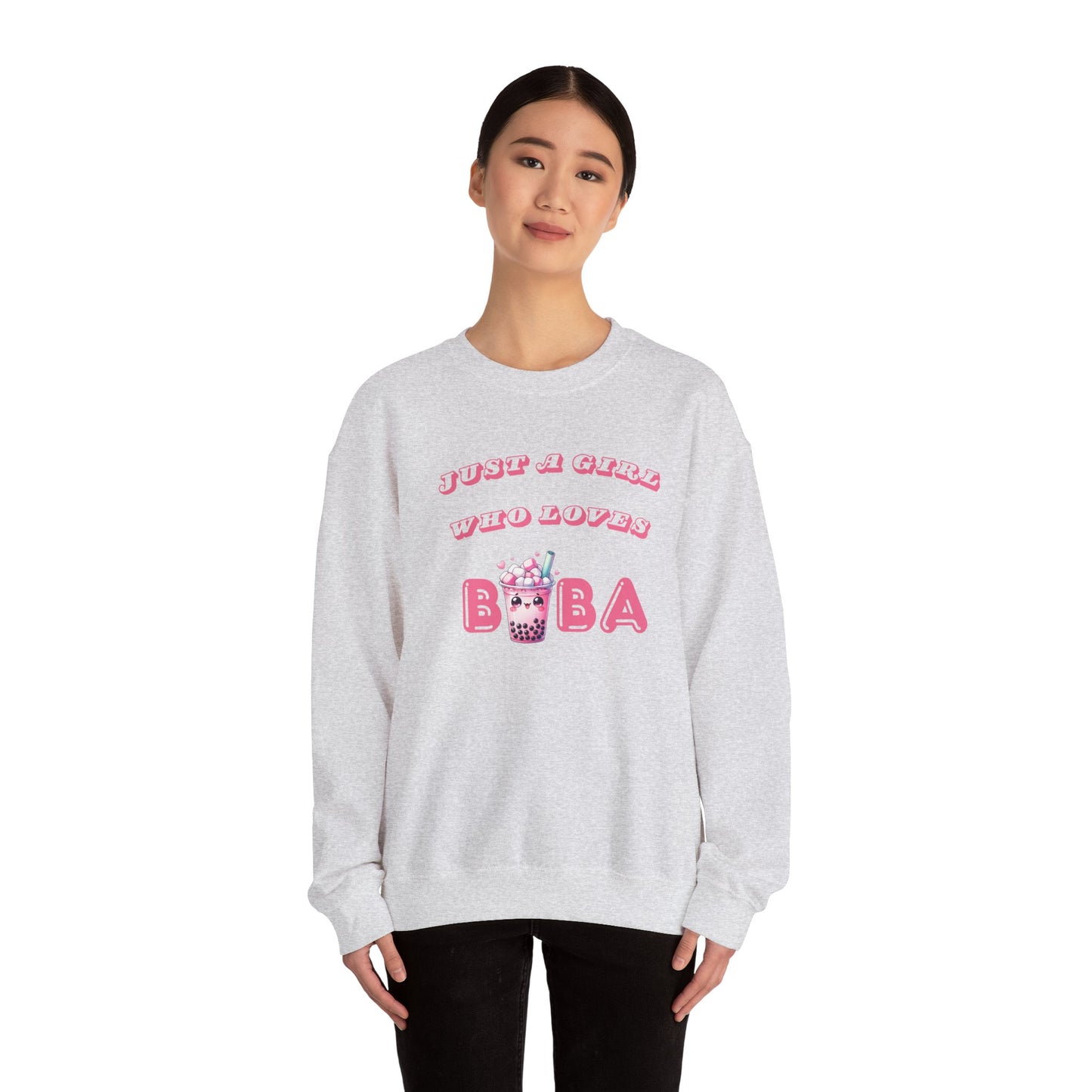 Just a Girl Who Loves Boba - Cozy Crewneck