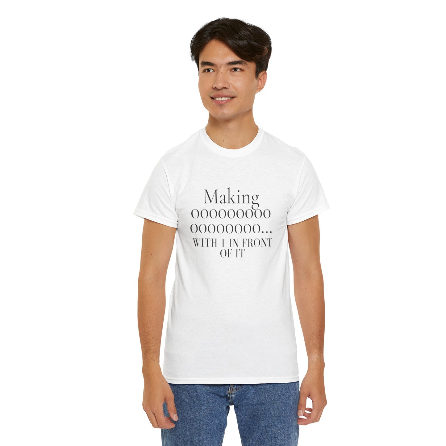 Making 0s with 1 in front of it - Unisex Heavy Cotton Tee