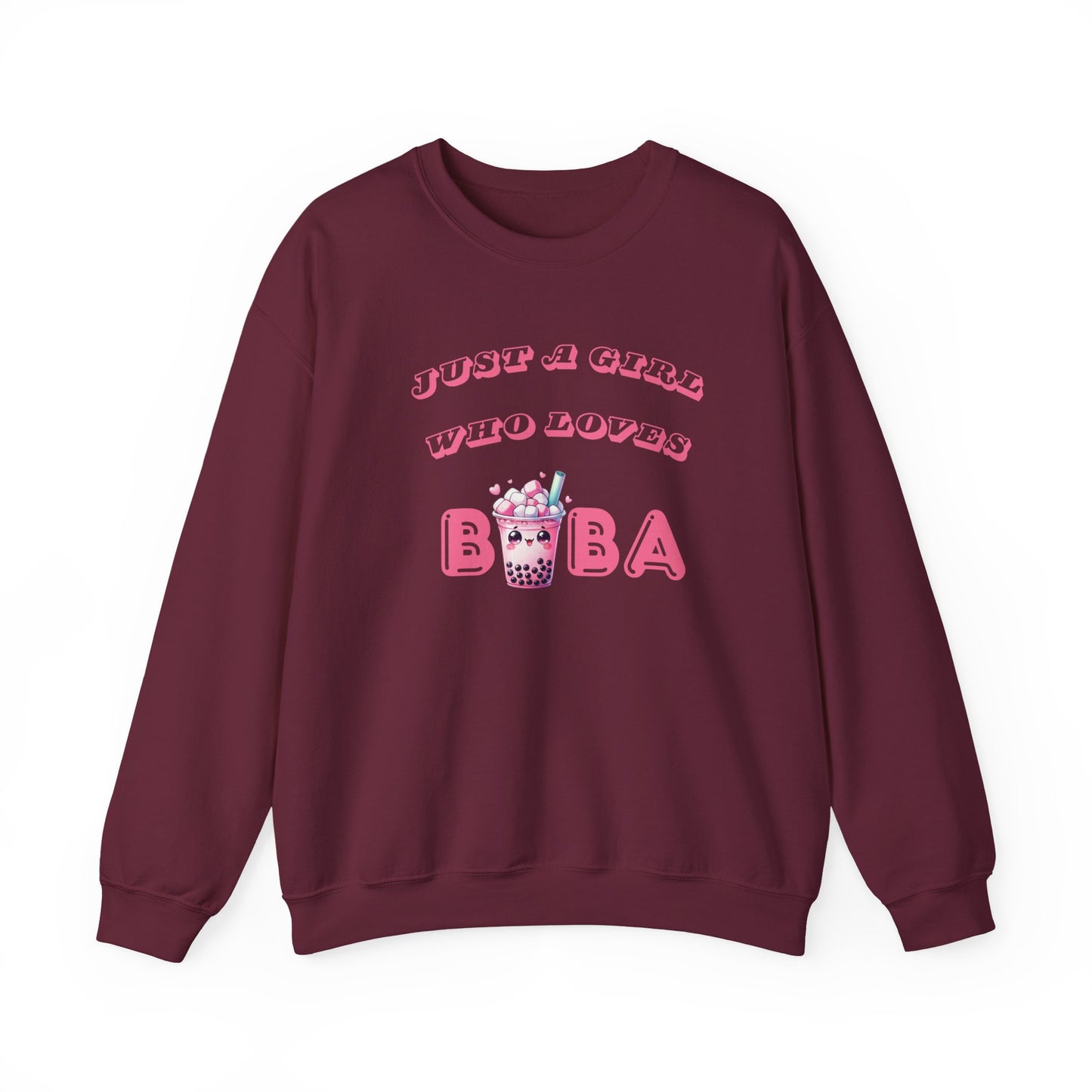 Just a Girl Who Loves Boba - Cozy Crewneck