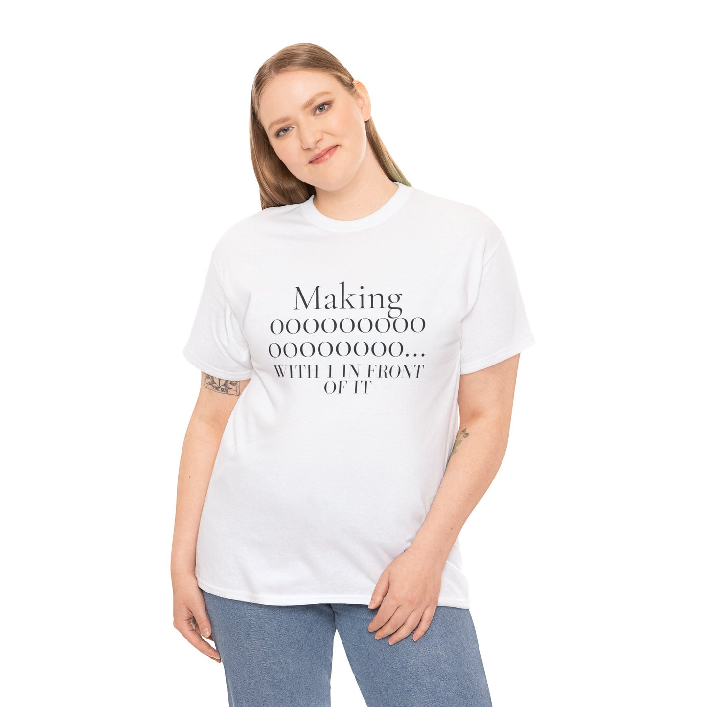 Making 0s with 1 in front of it - Unisex Heavy Cotton Tee